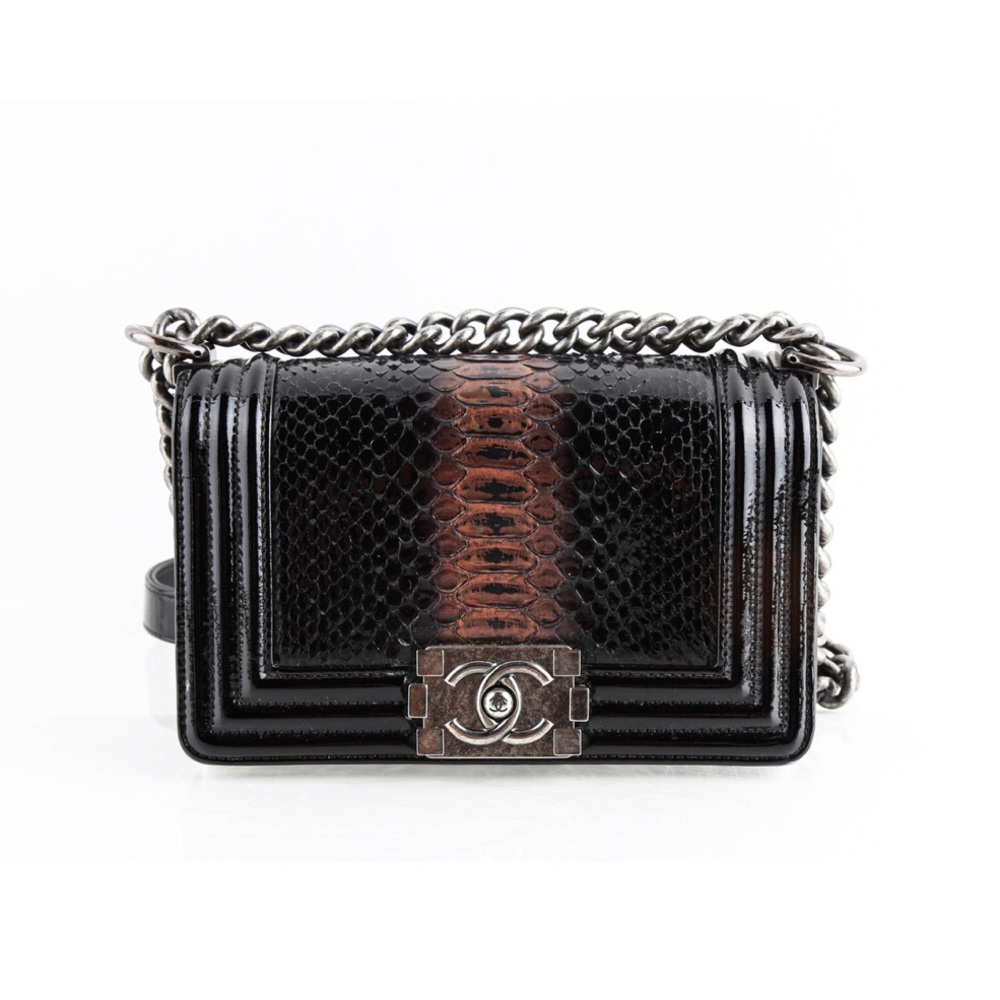 Chanel exotic Python Small Boy Bag Bronze/Black.